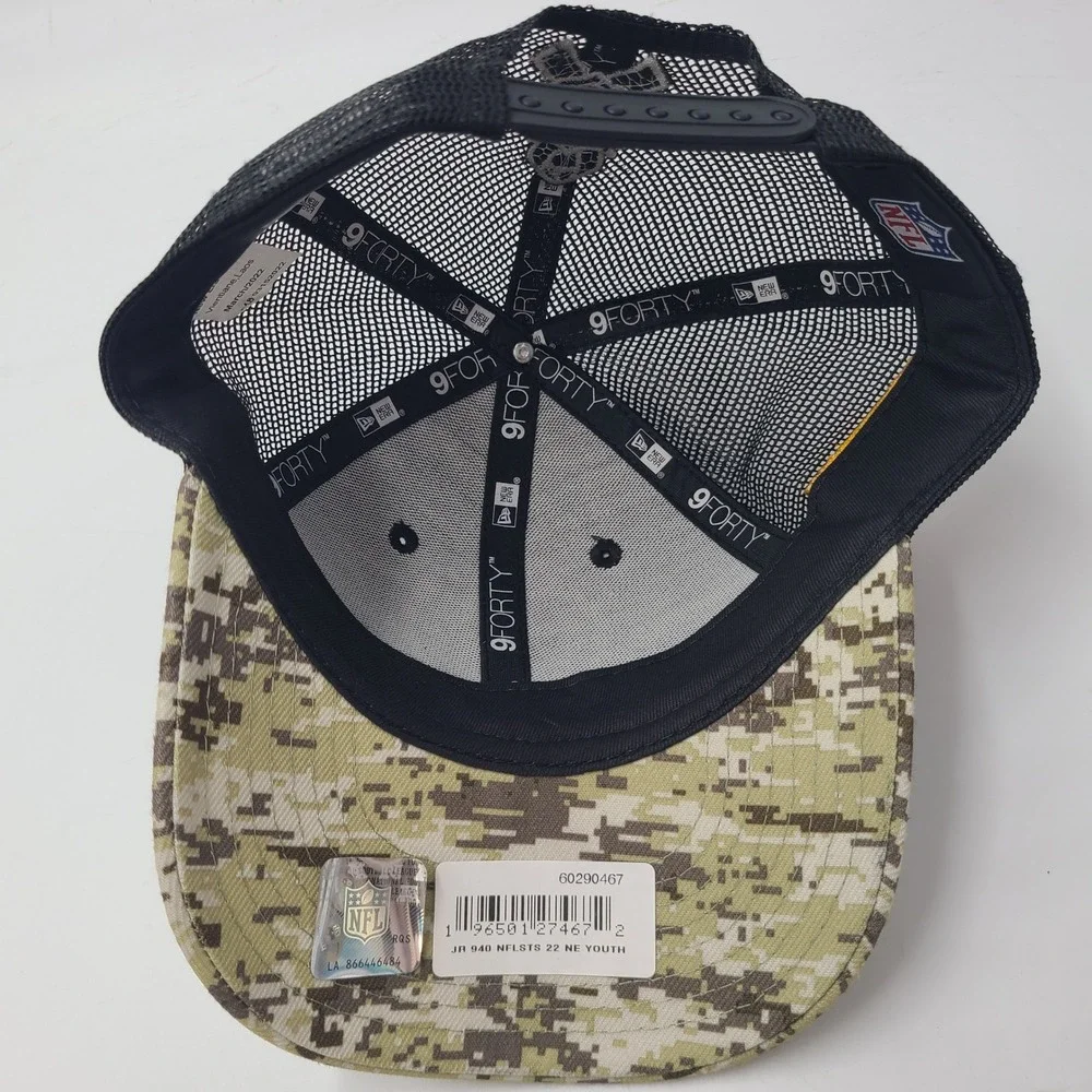 Youth New Orleans Saints Hat Snapback Trucker Mesh New Era 9Forty Black Camo NFL